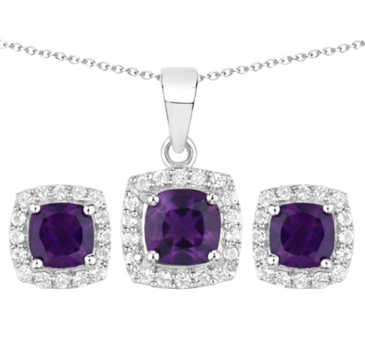 Amethyst and White Topaz Set
