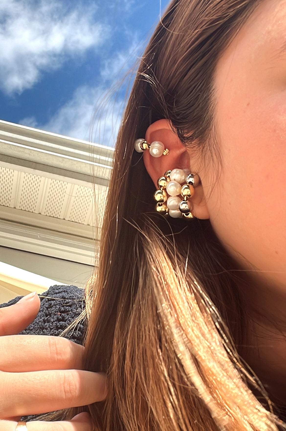 SILVER & GOLD MEDIUM EARCUFF