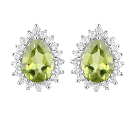 Peridot and White Topaz Earrings