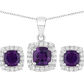 Amethyst and White Topaz Set